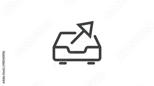 Printer with paper tray icon.