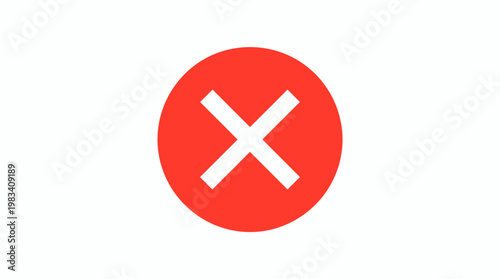 Red Circle with White Cross Symbol.