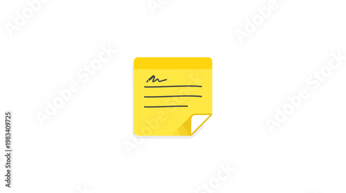 Yellow sticky note with lines.