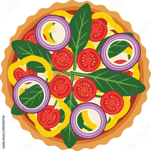 Delicious homemade pizza with fresh vegetables on a plate indoors