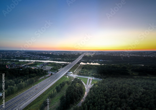 highway at sunset