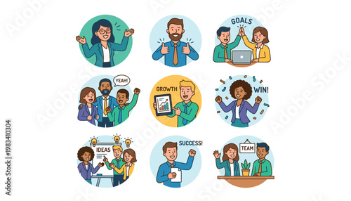 Diverse people celebrating success and teamwork.