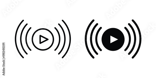 Live streaming icon vectors set. vector icon for web design