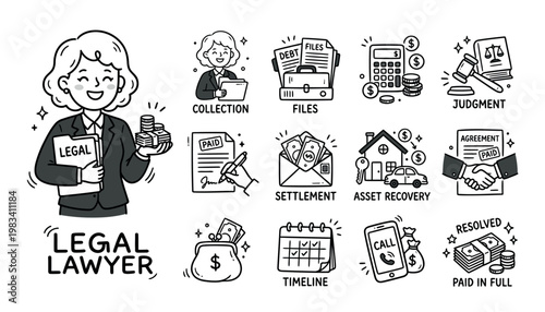 A comprehensive illustration of legal services.