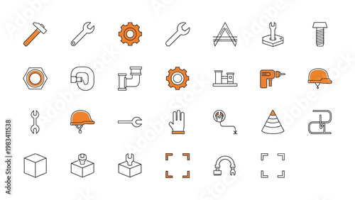 Handyman's Toolkit: A comprehensive array of essential tools, symbols of craftsmanship, labor, and construction.