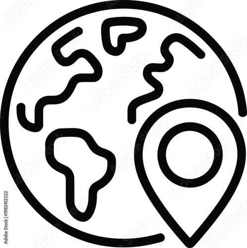 Global location icon earth with pinpoint a world of possibilities