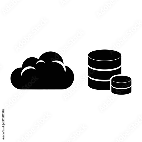 Cloud Computing and Database Storage Icon