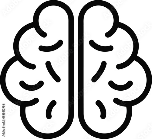 Human brain illustration a simple line drawing of cerebral hemispheres