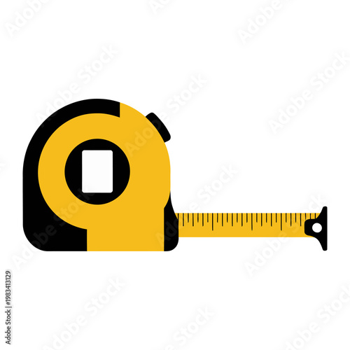 Measuring Precision: A close-up shot of a bright yellow tape measure, symbolizing accuracy and detailed measurement, a staple tool in construction.