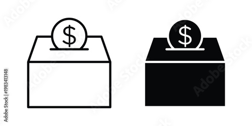 Money donation icon vectors set. vector icon for web design