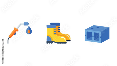 Construction Icon Set: A selection of essential tools and equipment representing the core elements of construction, conveying the essence of the building industry.