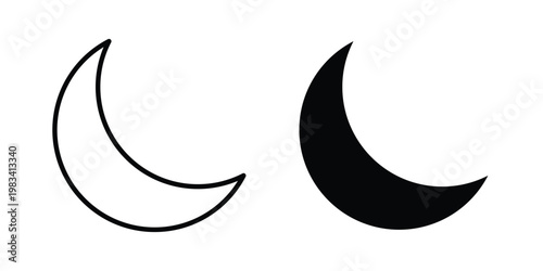 Moon icon vectors set. vector icon for web design