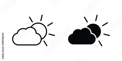 Partially cloudy icon vectors set. vector icon for web design