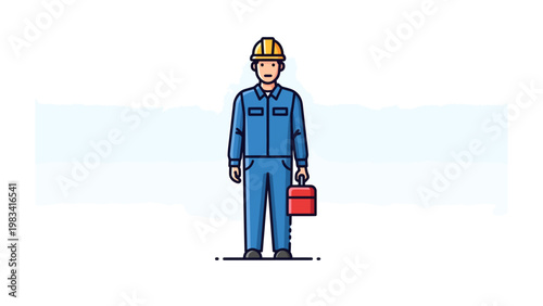 Handyman: A skilled handyman, tool case in hand, ready for work, embodying the essence of preparedness and proficiency. 