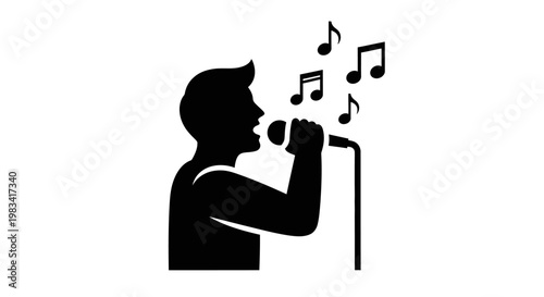 A man singing into a microphone.