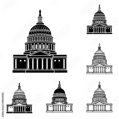 United States Capitol Building Silhouettes Collection
