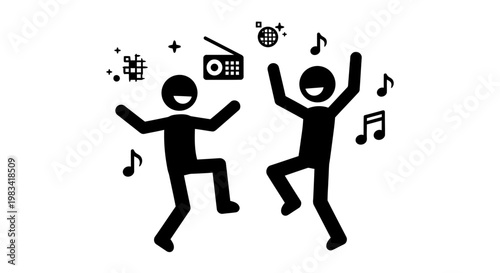 stick figures dancing to music.