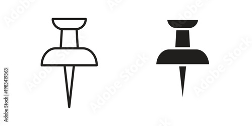 Push pin icon vectors set. vector icon for web design
