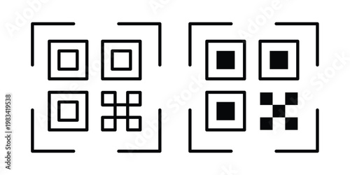 QR code icon vectors set. vector icon for web design