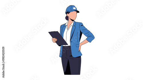 Woman Engineer with the plan: The focused female engineer stands with her survey plan, embodying ambition and determination in a world of technical expertise.