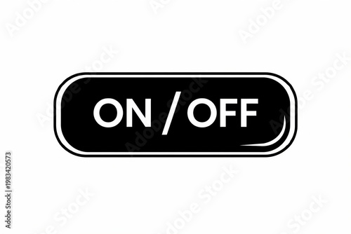 Black and white on off toggle switch button
