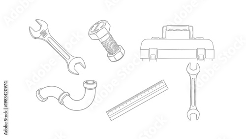 Handyman's Essential Kit: A meticulously crafted collection of essential tools, embodying precision, functionality, and the artistry of craftsmanship.