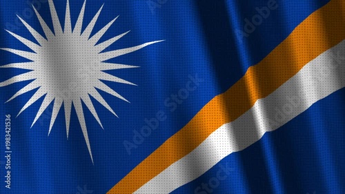 Waving Marshall Islands flag animation with ocean-inspired colors and realistic fabric motion, ideal for Pacific and global visuals.