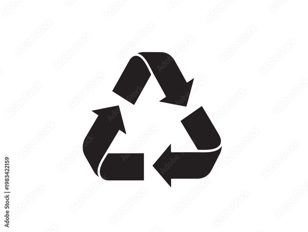 Obraz premium recycling symbol flat design vector illustration with three arrows