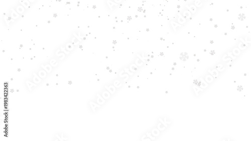 Minimalist falling snow overlay, delicate white snowflakes, winter weather texture for seasonal holiday designs isolated on White Background