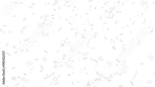 Minimalist white confetti falling, elegant paper stars and streamers, festive monochrome celebration background for wedding or winter holiday isolated on White Background