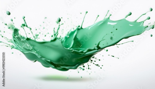 Mint green liquid splash