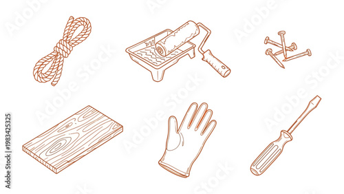 Home Improvement Tools: A comprehensive illustration of essential home improvement tools, offering a glimpse into the art of DIY and home enhancement.
