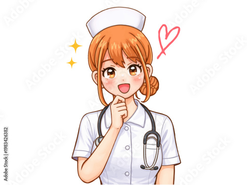 	微笑むナース女性のイラスト素材