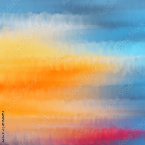 Abstract background with colorful brush strokes of blue orange and yellow colors for creative design projects artistic wallpaper texture and modern digital art backdrop