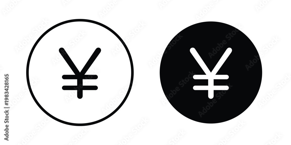 Obraz premium Yen icon vectors set. vector icon for web design
