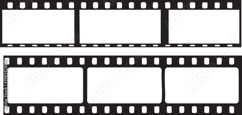 Two horizontal rows of vintage black and white piano keys on white background black keys