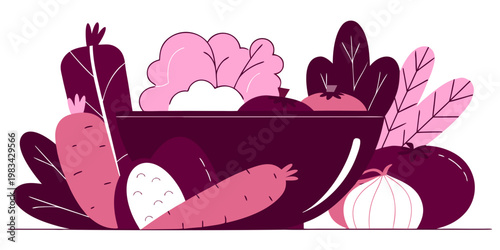 Local farm market food and veggies set. Outline sketch vector illustration of vegetables in ink, chalk, charcoal style for wall art, poster, placard or icons. Culinary stickers, branding for ...