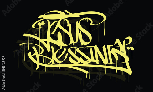 JESUS BLESSING graffiti tag style design