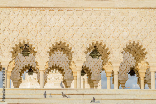 Slika na platnu The Western pavillon of the Mohammed V mausoleum made out of marble closeup