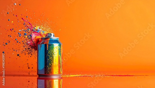 Spray Paint Can with Splatter Effect – Creative Visual for Editorial, Lifestyle, or Artistic Branding Themes