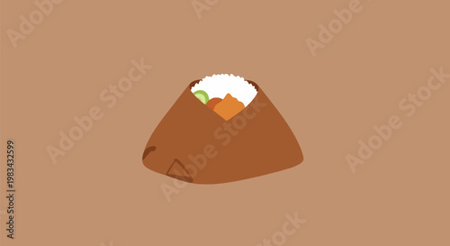 Onigiri Rice Ball with Furikake and Salmon Filling.