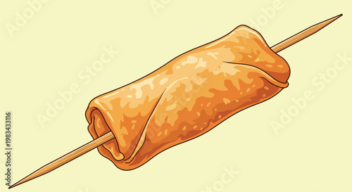 Korean Fish Cake Skewer (Eomuk) - Food Clipart.