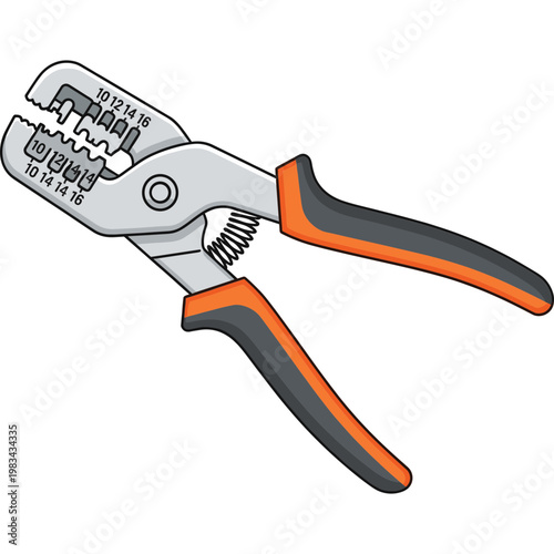 A person holds orange and black insulated gripping pliers.