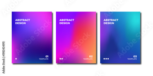 Set of Abstract Colorful Gradient Poster Templates with Modern Minimal Layout