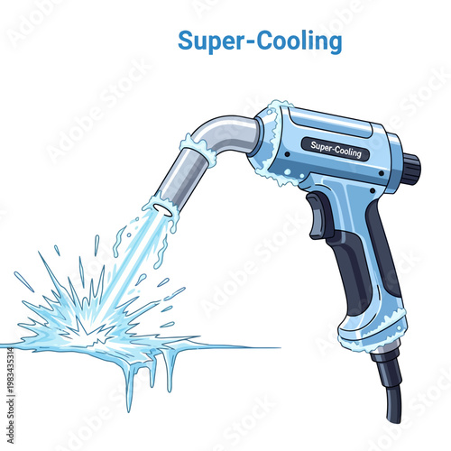 Super-Cooling Device Spraying Icy Mist and Creating Frost