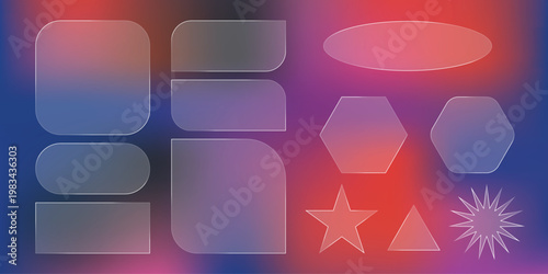 Abstract geometric shapes in vibrant gradients create a modern colorful composition silhouette high quality professional detailed