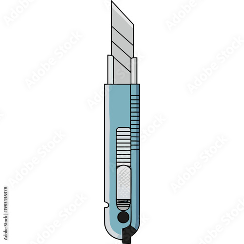 An illustration of a utility knife with a retractable blade