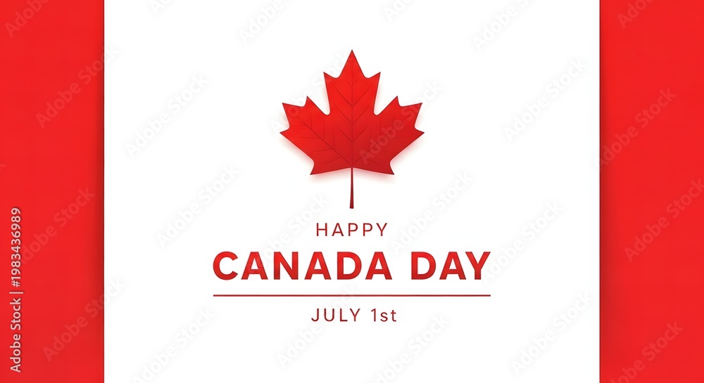 Fototapeta premium Happy canada day celebrating canadian pride with a vibrant maple leaf design