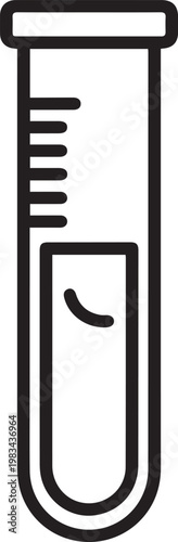 Precision Laboratory Burette Vector Icon with Graduated Scale and Liquid Meniscus for Scientific Data Visualization, Chemistry Education Materials, Medical Research Presentations