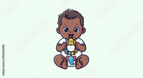 Adorable baby with toy